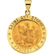 Picture of 14K Yellow Gold Hollow Round St. Christopher Medal