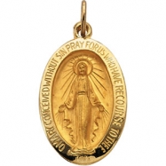 Picture of 14K Yellow 18.00X14.00 MM Miraculous Medal