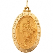 Picture of 14K Yellow 24.00X18.00 MM St. Christopher Medal