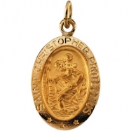Picture of 14K Yellow 15.00X11.00 MM St. Christopher Medal