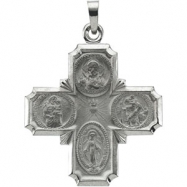 Picture of 14K White 25.00X24.00 MM 4-way Cross Medal