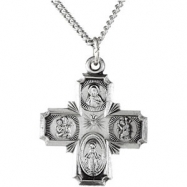 Picture of Sterling Silver 19X17.75 4-way Cross Pendant Medal