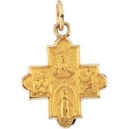 Picture of 14K Yellow 12.00X12.00 MM 4-way Cross Medal