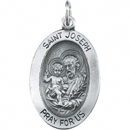 Picture of Sterling Silver 23.5 X 16.25 Oval St. Joseph Pend Medal