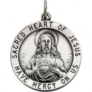 Picture of Sterling Silver 25.0 Rd Sacred Hrt Of Jesus Pnd Mdl