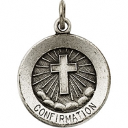Picture of Sterling Silver 15.00 MM Confirmation Medal W/cross