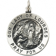 Picture of 14K Yellow 12.00 MM Our Lady Of Lourdes Medal