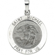 Picture of 14K White 18.00 MM ST.MICHAEL MEDAL St.michael Medal
