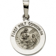 Picture of 14K White 12.00 MM FIRST COMMUNION MEDAL First Communion Medal
