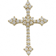 Picture of 14K Yellow Gold Cross Pendant With Diamond