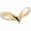 14K Yellow Gold V Shaped Shank Metal Fashion Ring