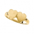 14K Yellow RING Double Heart Signet Mounting
