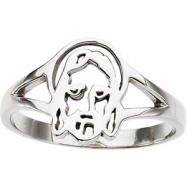 Picture of Sterling Silver Ladies Face Of Jesus Chastity Ring