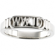 Picture of Sterling Silver Ladies What Would Jesus Do Ring