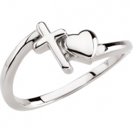 Picture of Sterling Silver Box Cross Heart Chastity Ring With Bx