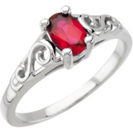 Picture of 14K White Gold January Youth Imitation Birthstone Ring