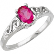 Picture of 14K White Gold July Youth Imitation Birthstone Ring