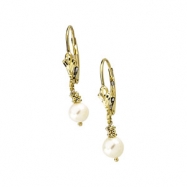 Picture of 14K Yellow Gold Pair 05.50 - Lever Back Earring With White Pearl