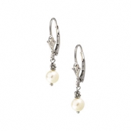 Picture of 14K Gold Pair 05.50- Lever Back Earring With White Pearl