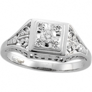 Picture of 14K White Gold Diamond Filigree Ring