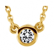 Picture of 14K Yellow Gold Diamond Solitaire Necklace