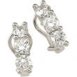 Sterling Silver Pair Cubic Zirconia Earring