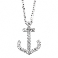 Picture of 14K White Gold Diamond Anchor Necklace