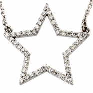 Picture of 14K White Gold Diamond Star Necklace