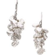 Picture of Sterling Silver Pair 08.00 - Freshwater Keshi White Cultured Pearl Earrings