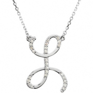 Picture of Sterling Silver L Diamond Necklace