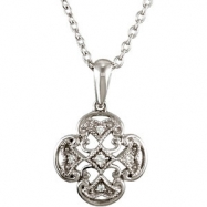 Picture of Sterling Silver Diamond Necklace 18 Inch