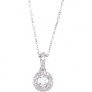 Picture of 14K White Gold Diamond Entourage Necklace 18""