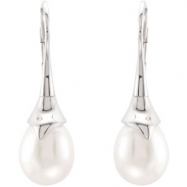 Picture of Sterling Silver 9.5-10mm Pair Freshwater Cultured Pearl Earrings