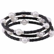 Picture of Sterling Silver 8- 24.00 Inch Freshwater Cultured Pearl Wrap Bracelet