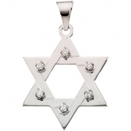 Picture of 14K Yellow Gold Star Of David Pendant With Diamond