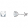 Sterling Silver Pair Inverness Palladium Plate Cubic Zirconia Earring