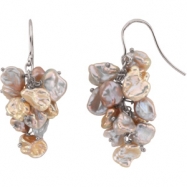 Picture of Sterling Silver Pair 08.00 - Freshwater Keshi Multi-colored Cultured Pearl Earrings