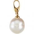 14K Yellow Gold - Freshwater Cultured Circle Pearl Charm