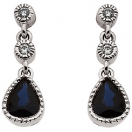 Picture of 14K White Gold 05.00 X Pair Sapphire & Diamond Earrings