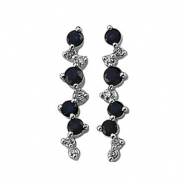 Picture of 14K White Gold Pair Genuine Sapphireand Diamond Earring