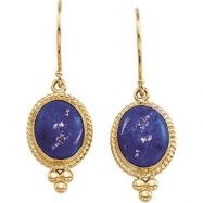 Picture of 14K Yellow Gold Genuine Lapis Earring