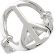 Sterling Silver 17.75 Width Peace Sign Ring