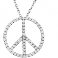 Picture of 14K White Gold Tiny Peace Sign Necklace