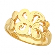 14K Yellow Gold A Initial Ring