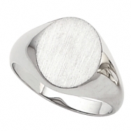 Picture of 14K White 18.00X16.00 MM Gents Signet Ring W/brush Fini