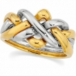 14K Yellow White Gold Gents Two Tone Puzzle Ring