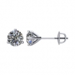14kt White Complete with Stone Diamond 1/5 CTW 03.55-03.80 MM SI2-SI3 G-H Threaded Pair Polished 1/5 CTW DIAMOND EARRINGS