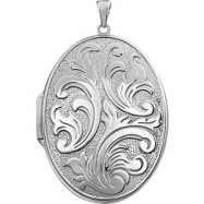 Picture of Sterling Silver Oval Large Embossed Locket