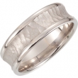 14kt White Band 11.00 07.50 MM Complete No Setting Polished FANCY CARVED BAND