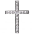 14kt White Pendant Complete with Stone NONE 01.70 AND 02.50 MM Polished DIA CROSS PENDANT
